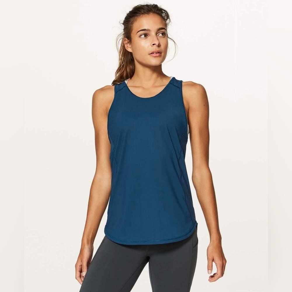 Lululemon Athletica Fitted Blue Sleeveless Tank Top
